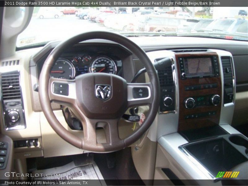 Brilliant Black Crystal Pearl / Light Pebble Beige/Bark Brown 2011 Dodge Ram 3500 HD Laramie Mega Cab 4x4 Dually