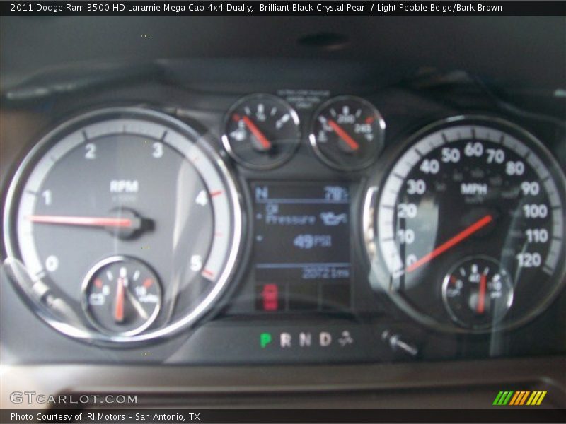 Brilliant Black Crystal Pearl / Light Pebble Beige/Bark Brown 2011 Dodge Ram 3500 HD Laramie Mega Cab 4x4 Dually