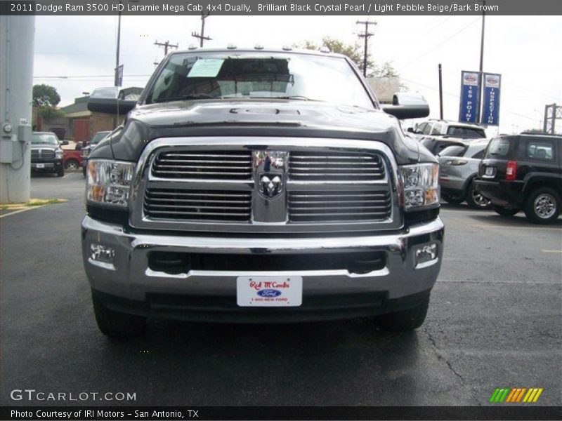 Brilliant Black Crystal Pearl / Light Pebble Beige/Bark Brown 2011 Dodge Ram 3500 HD Laramie Mega Cab 4x4 Dually