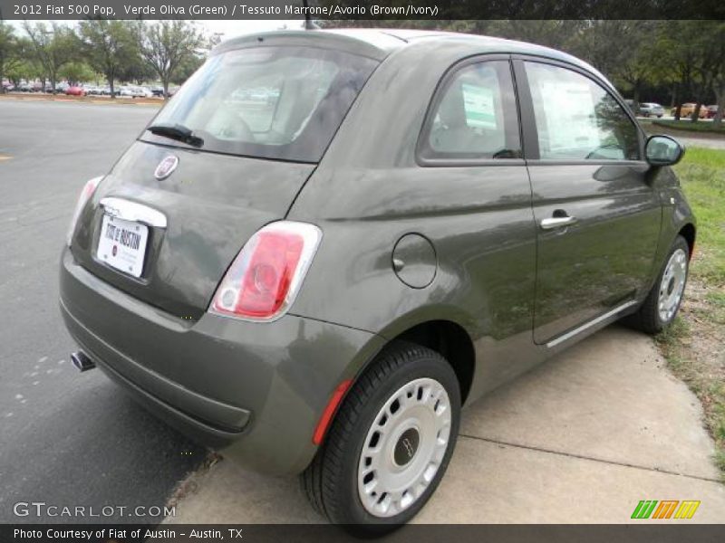 Verde Oliva (Green) / Tessuto Marrone/Avorio (Brown/Ivory) 2012 Fiat 500 Pop