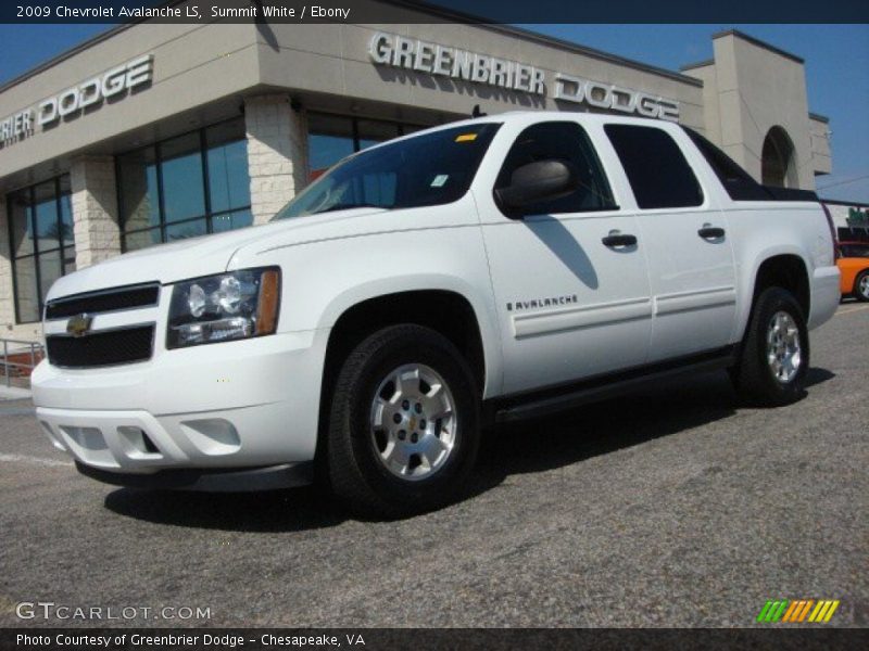 Summit White / Ebony 2009 Chevrolet Avalanche LS