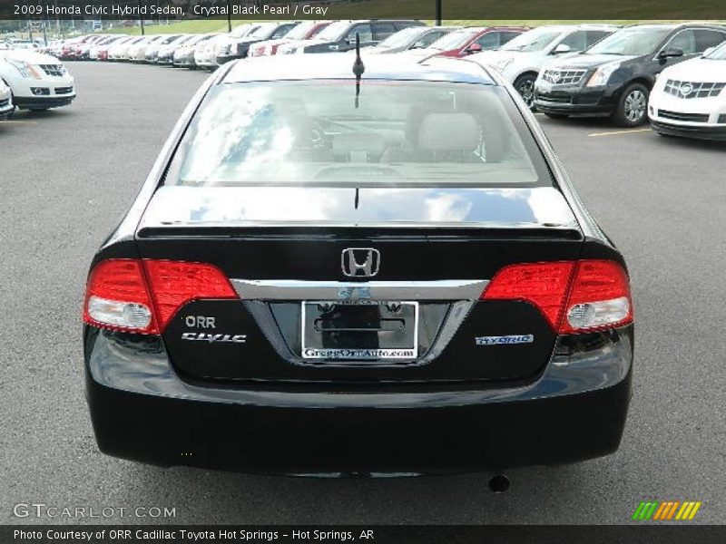 Crystal Black Pearl / Gray 2009 Honda Civic Hybrid Sedan