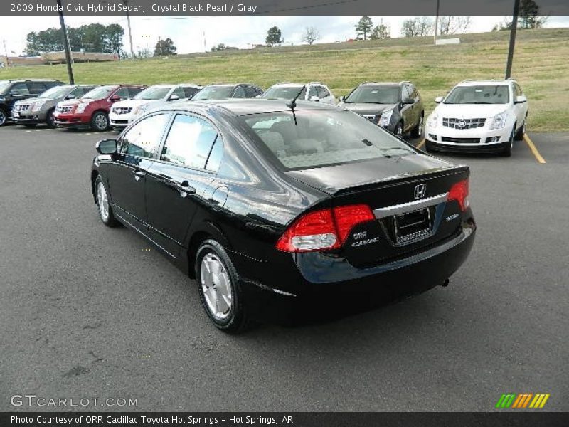 Crystal Black Pearl / Gray 2009 Honda Civic Hybrid Sedan