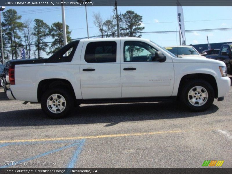 Summit White / Ebony 2009 Chevrolet Avalanche LS