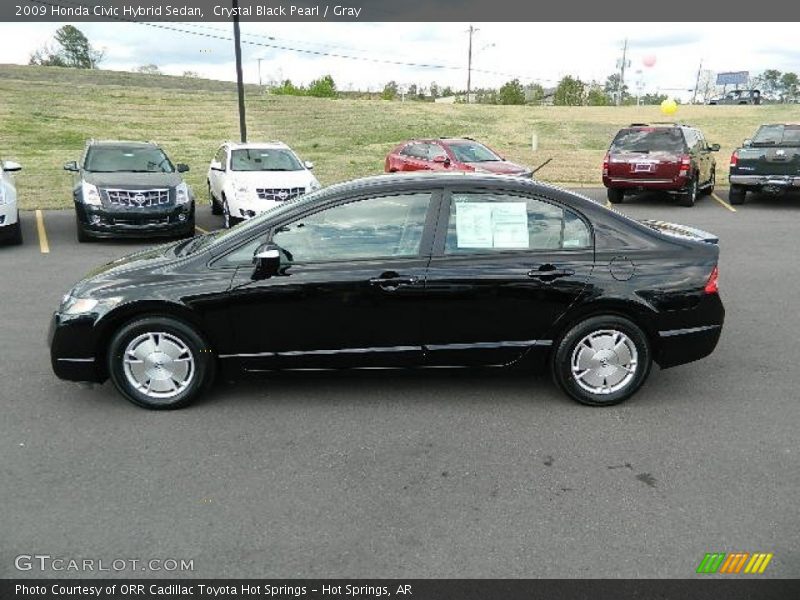 Crystal Black Pearl / Gray 2009 Honda Civic Hybrid Sedan