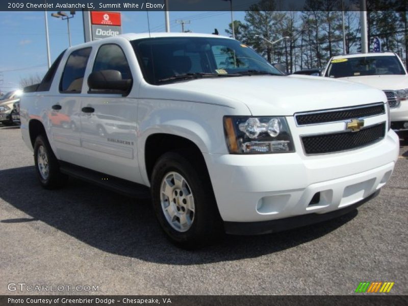 Summit White / Ebony 2009 Chevrolet Avalanche LS