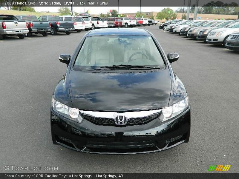 Crystal Black Pearl / Gray 2009 Honda Civic Hybrid Sedan