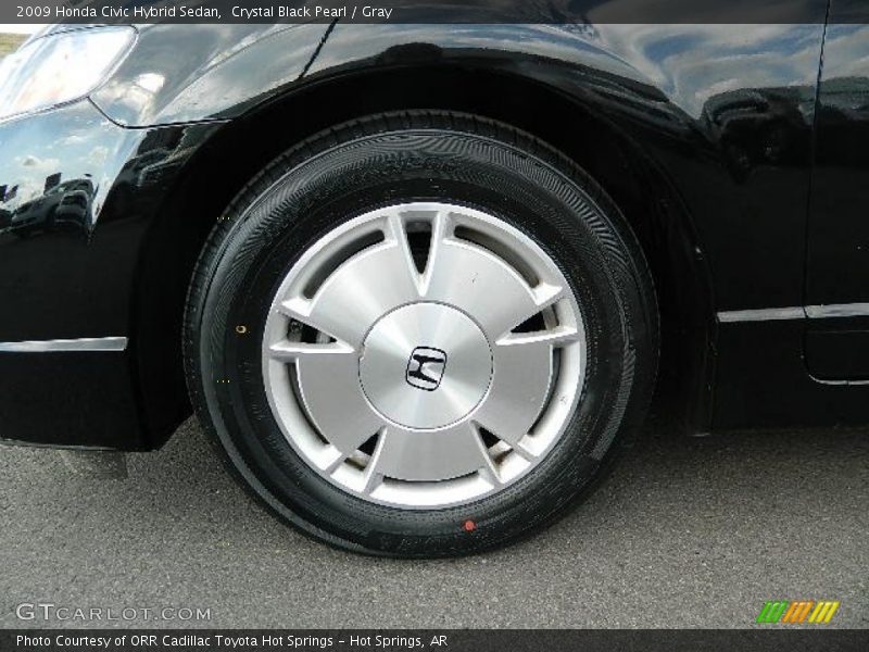 Crystal Black Pearl / Gray 2009 Honda Civic Hybrid Sedan