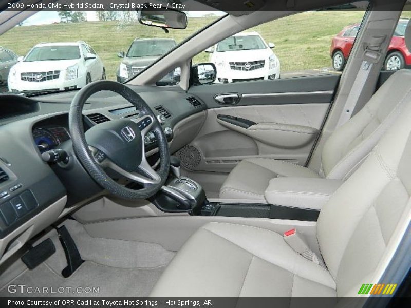 Crystal Black Pearl / Gray 2009 Honda Civic Hybrid Sedan