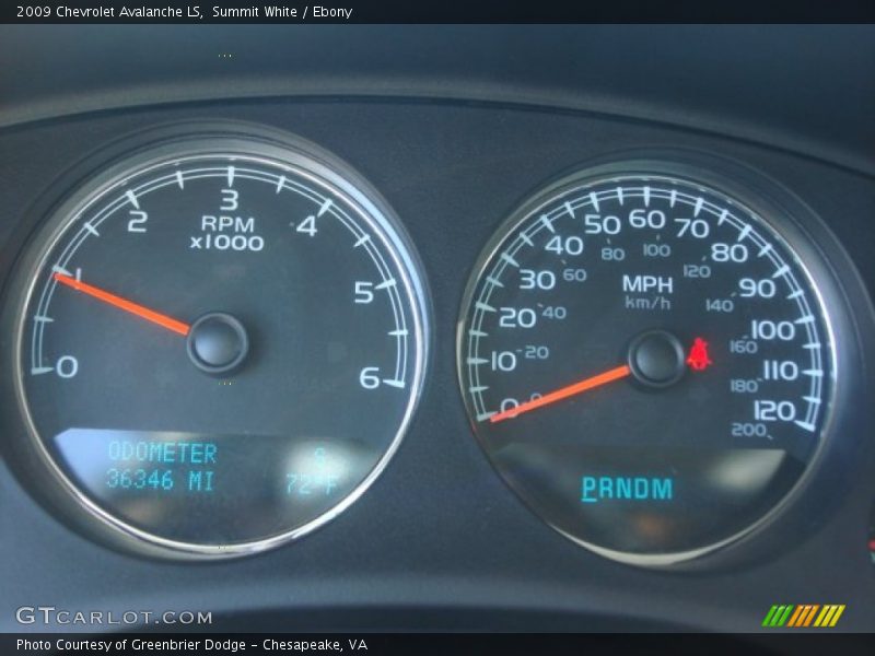 Summit White / Ebony 2009 Chevrolet Avalanche LS