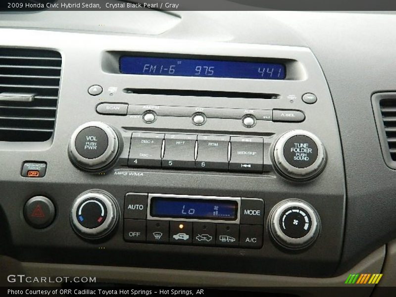 Crystal Black Pearl / Gray 2009 Honda Civic Hybrid Sedan