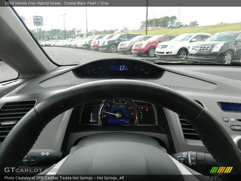 Crystal Black Pearl / Gray 2009 Honda Civic Hybrid Sedan