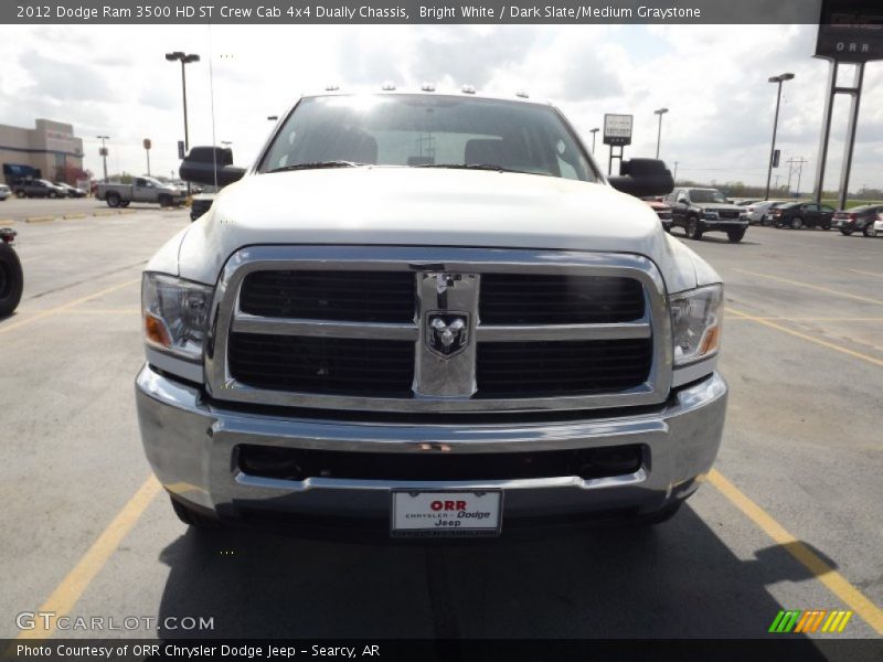 Bright White / Dark Slate/Medium Graystone 2012 Dodge Ram 3500 HD ST Crew Cab 4x4 Dually Chassis