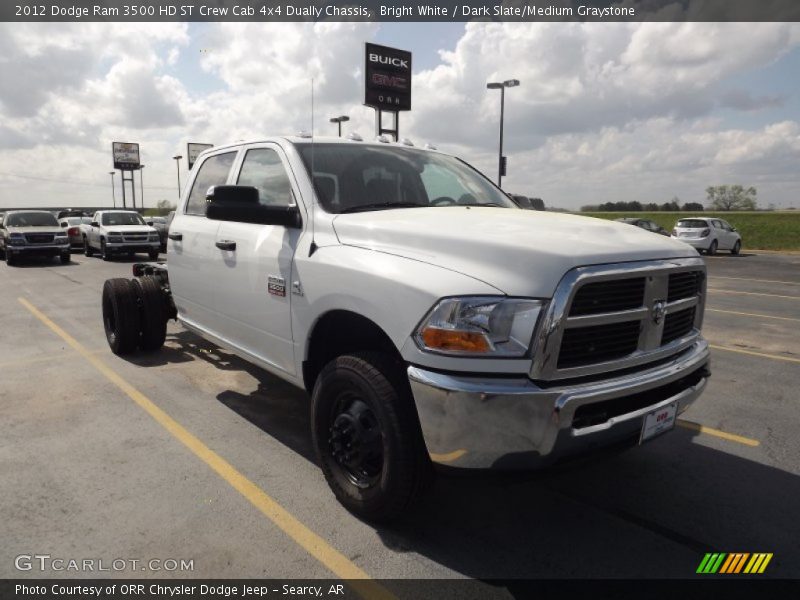 Bright White / Dark Slate/Medium Graystone 2012 Dodge Ram 3500 HD ST Crew Cab 4x4 Dually Chassis