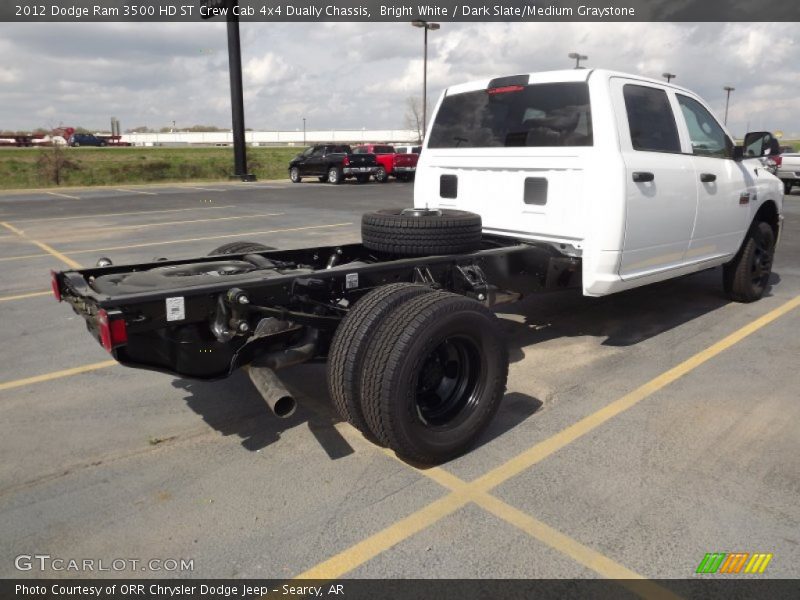 Bright White / Dark Slate/Medium Graystone 2012 Dodge Ram 3500 HD ST Crew Cab 4x4 Dually Chassis