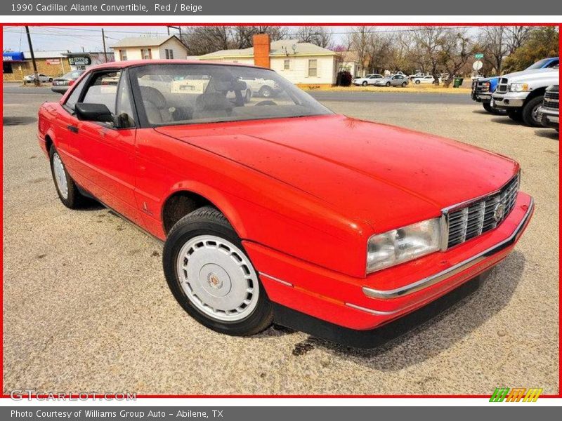 Red / Beige 1990 Cadillac Allante Convertible