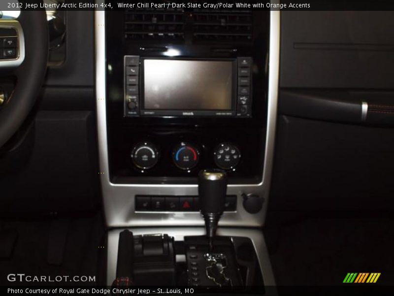 Winter Chill Pearl / Dark Slate Gray/Polar White with Orange Accents 2012 Jeep Liberty Arctic Edition 4x4