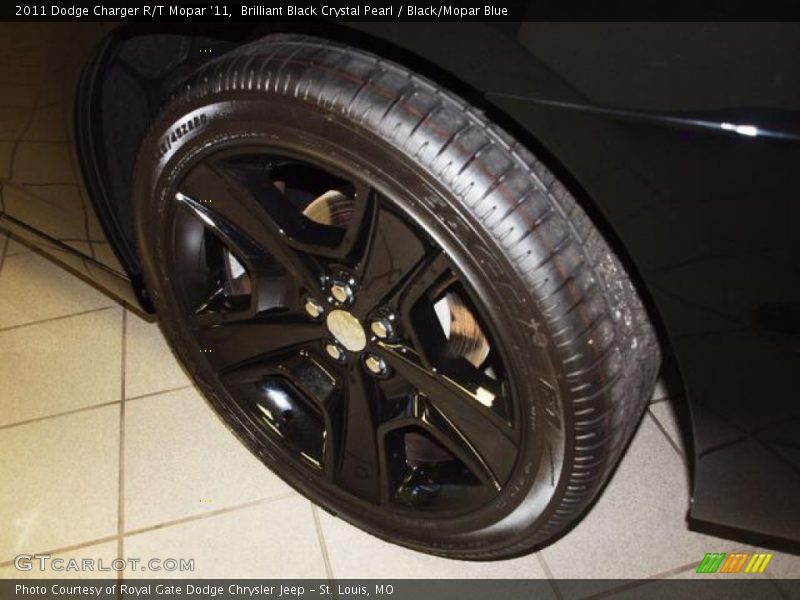 Brilliant Black Crystal Pearl / Black/Mopar Blue 2011 Dodge Charger R/T Mopar '11