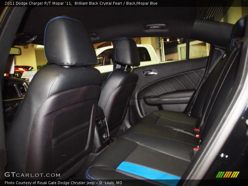 Brilliant Black Crystal Pearl / Black/Mopar Blue 2011 Dodge Charger R/T Mopar '11