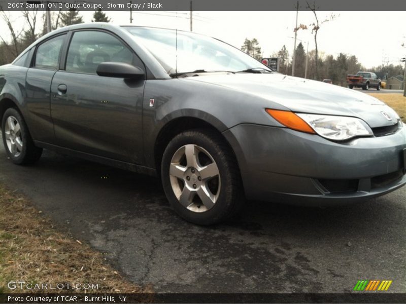 Storm Gray / Black 2007 Saturn ION 2 Quad Coupe