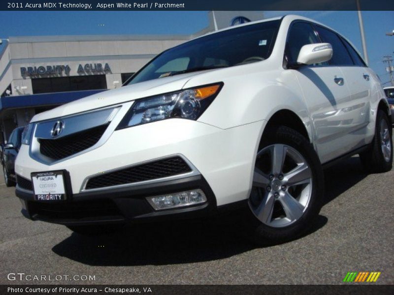 Aspen White Pearl / Parchment 2011 Acura MDX Technology