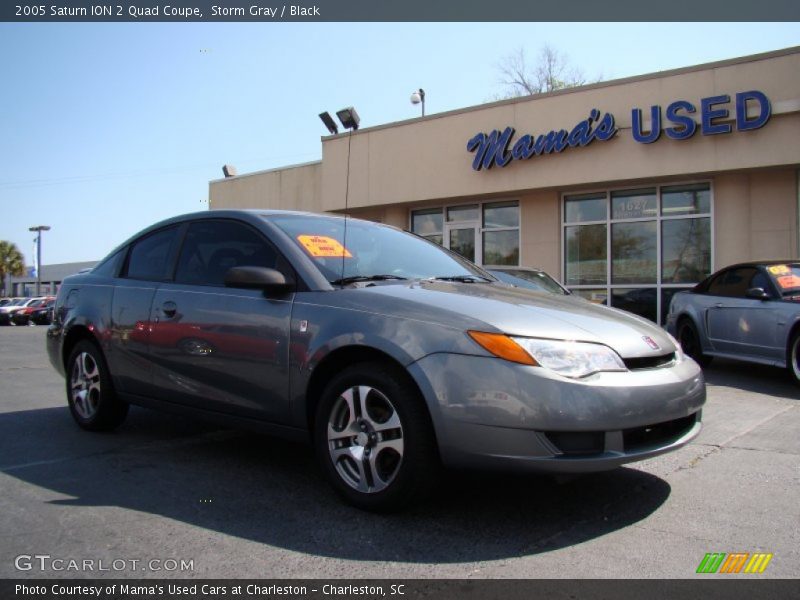 Storm Gray / Black 2005 Saturn ION 2 Quad Coupe