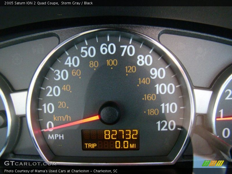Storm Gray / Black 2005 Saturn ION 2 Quad Coupe