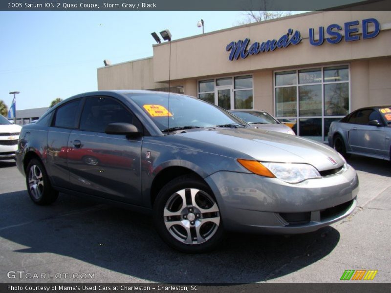 Storm Gray / Black 2005 Saturn ION 2 Quad Coupe