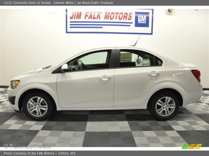 Summit White / Jet Black/Dark Titanium 2012 Chevrolet Sonic LS Sedan