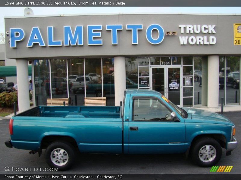 Bright Teal Metallic / Beige 1994 GMC Sierra 1500 SLE Regular Cab