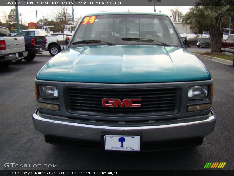Bright Teal Metallic / Beige 1994 GMC Sierra 1500 SLE Regular Cab
