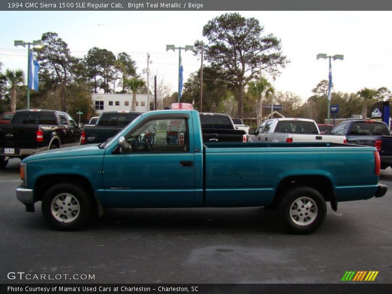 Bright Teal Metallic / Beige 1994 GMC Sierra 1500 SLE Regular Cab