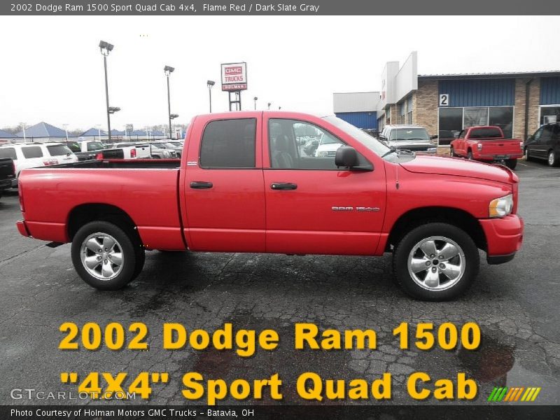 Flame Red / Dark Slate Gray 2002 Dodge Ram 1500 Sport Quad Cab 4x4