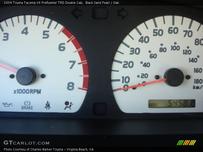 Black Sand Pearl / Oak 2004 Toyota Tacoma V6 PreRunner TRD Double Cab