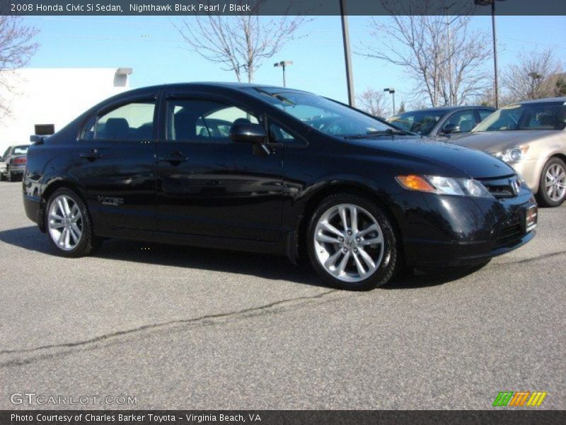 Nighthawk Black Pearl / Black 2008 Honda Civic Si Sedan