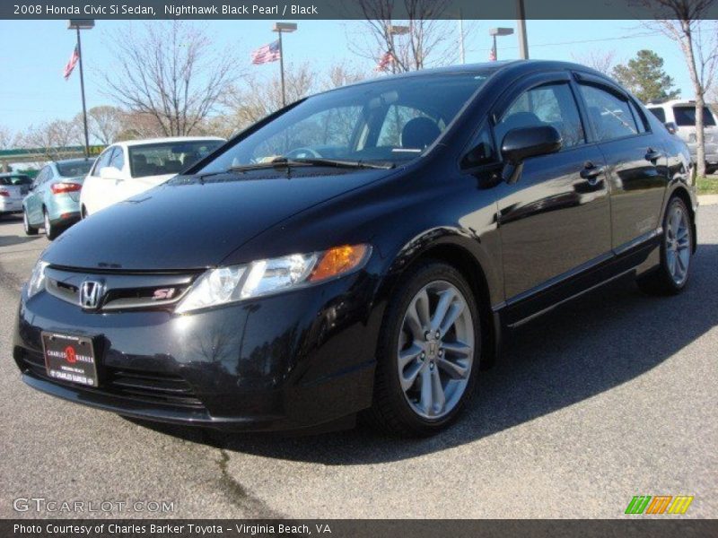 Nighthawk Black Pearl / Black 2008 Honda Civic Si Sedan