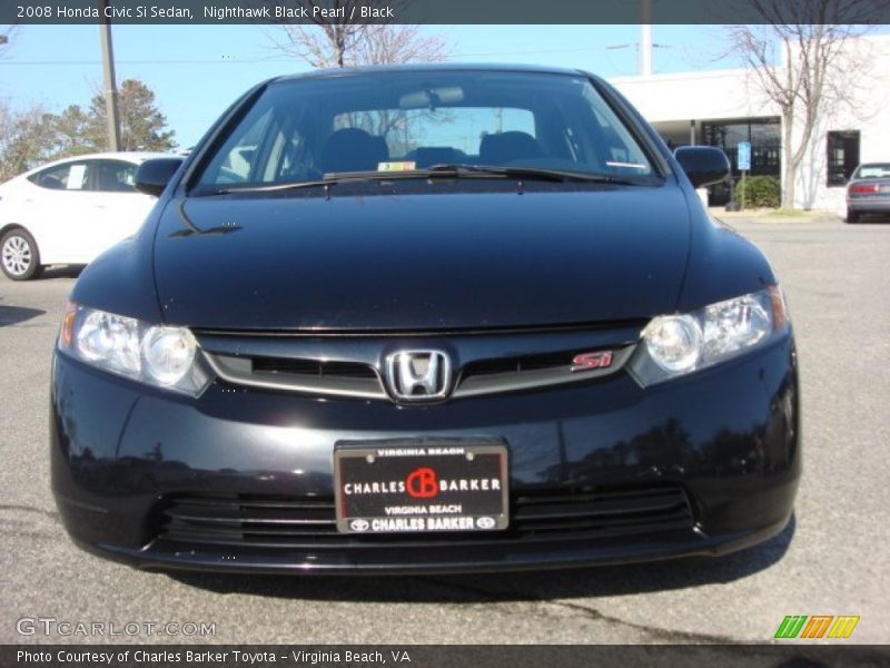 Nighthawk Black Pearl / Black 2008 Honda Civic Si Sedan