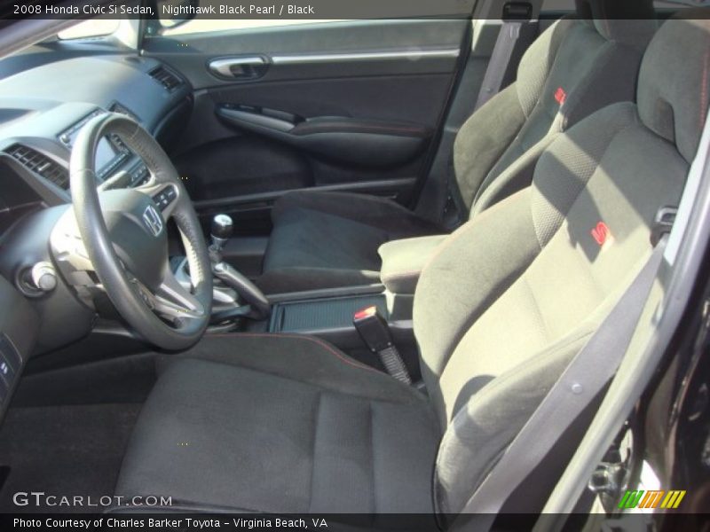 Nighthawk Black Pearl / Black 2008 Honda Civic Si Sedan
