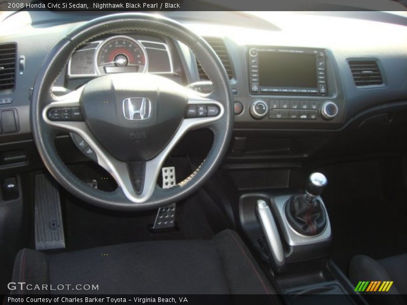 Nighthawk Black Pearl / Black 2008 Honda Civic Si Sedan
