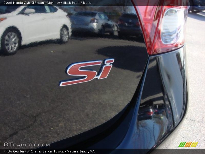 Nighthawk Black Pearl / Black 2008 Honda Civic Si Sedan
