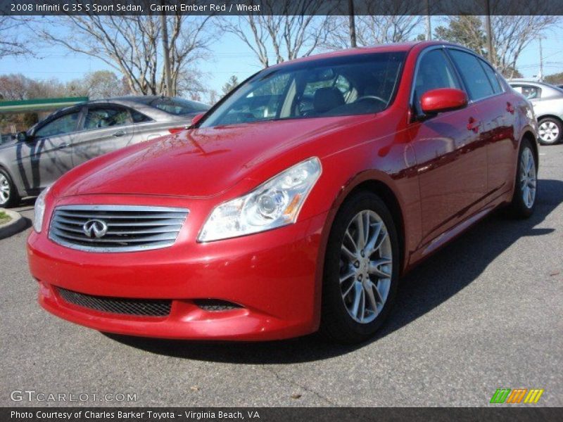Garnet Ember Red / Wheat 2008 Infiniti G 35 S Sport Sedan