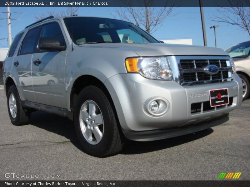 Brilliant Silver Metallic / Charcoal 2009 Ford Escape XLT