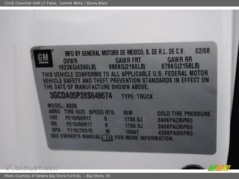 Summit White / Ebony Black 2008 Chevrolet HHR LT Panel