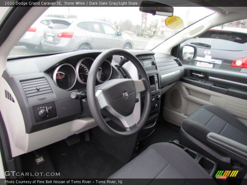 Stone White / Dark Slate Gray/Light Shale 2010 Dodge Grand Caravan SE