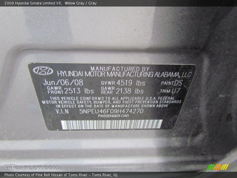 WS - 2009 Hyundai Sonata Limited V6