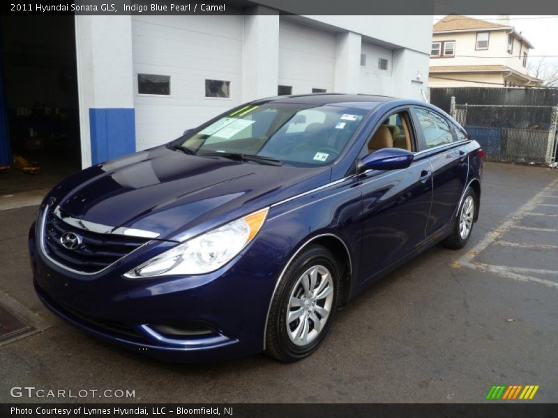 Indigo Blue Pearl / Camel 2011 Hyundai Sonata GLS