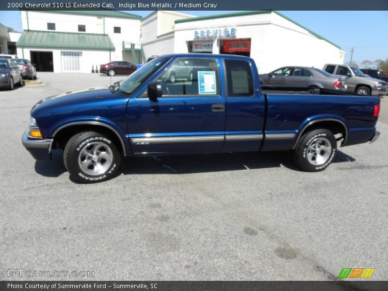 Indigo Blue Metallic / Medium Gray 2000 Chevrolet S10 LS Extended Cab