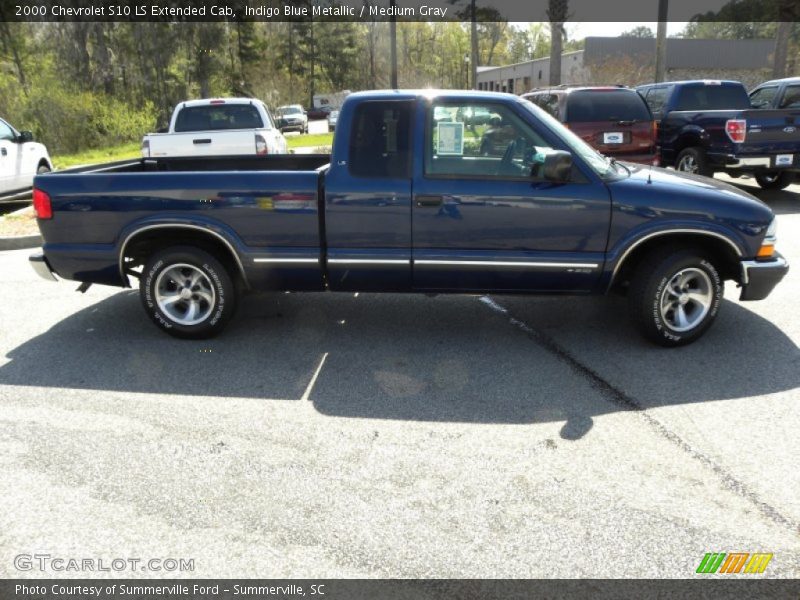 Indigo Blue Metallic / Medium Gray 2000 Chevrolet S10 LS Extended Cab