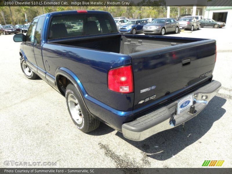 Indigo Blue Metallic / Medium Gray 2000 Chevrolet S10 LS Extended Cab