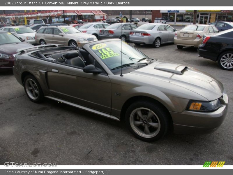 Mineral Grey Metallic / Dark Charcoal 2002 Ford Mustang GT Convertible